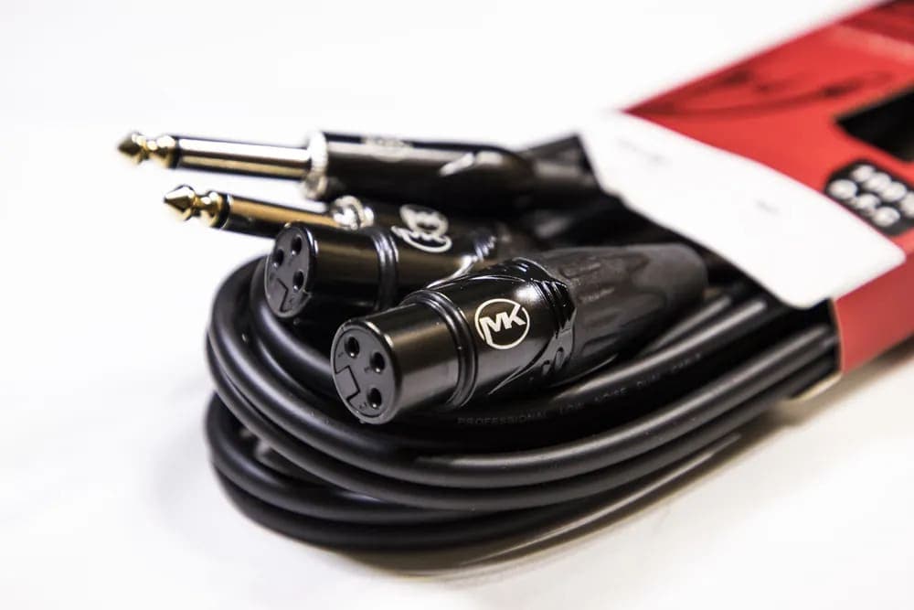 Аудио кабель MUZKABEL AMC10, 2JACK (моно) - 2XLR (мама) миниатюра 2