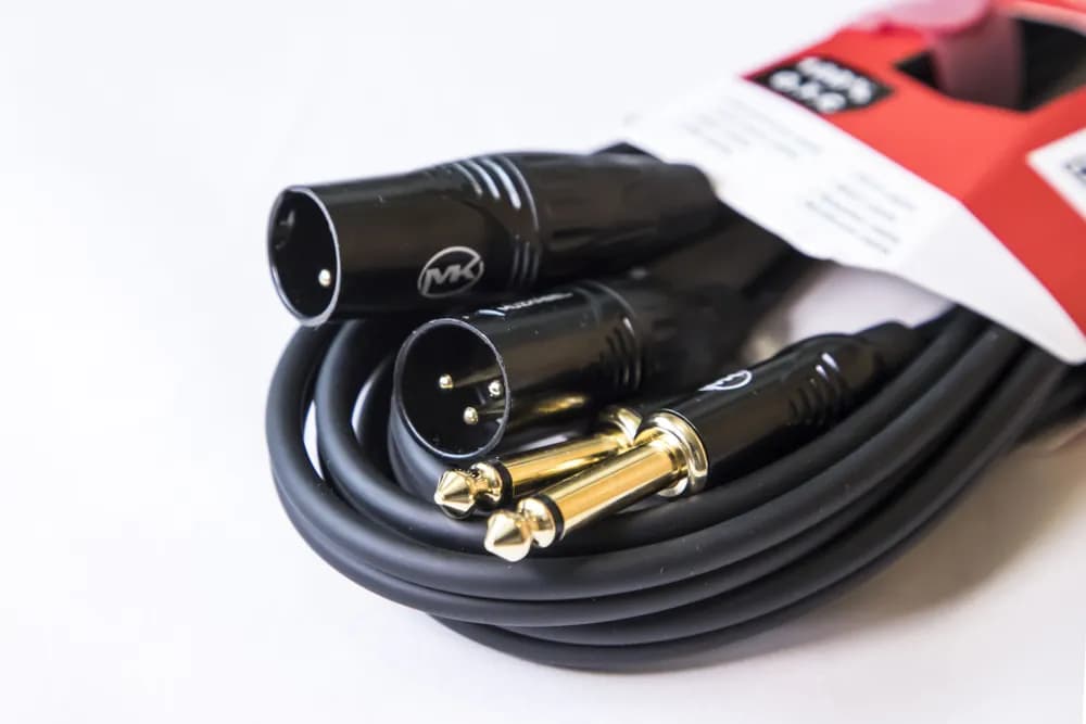 Аудио кабель MUZKABEL AMC12, 2JACK (моно) - 2XLR (папа) миниатюра 3