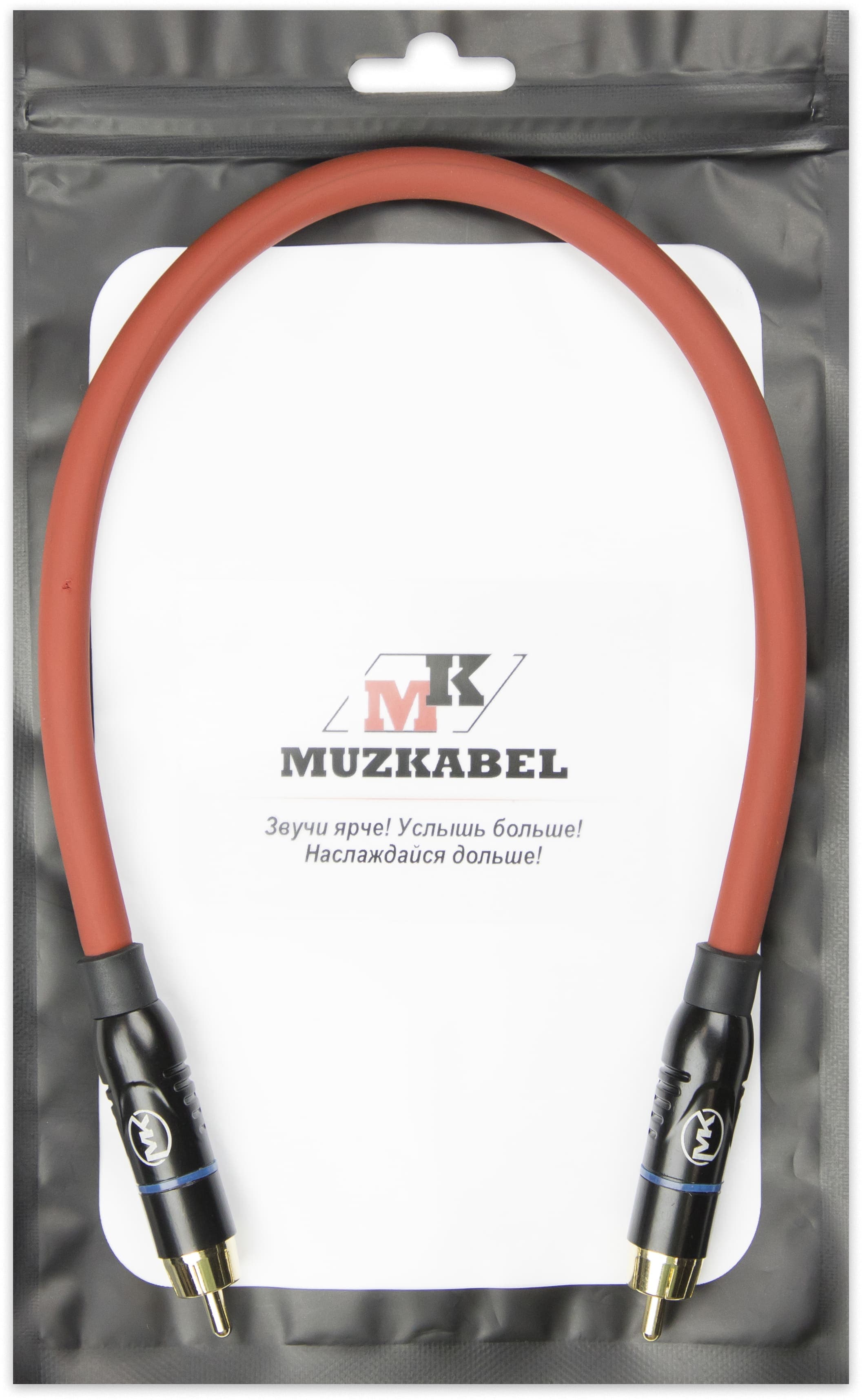 Патч-кабель MUZKABEL RCBIK3RP, RCA – RCA (Синее кольцо) - вид 1