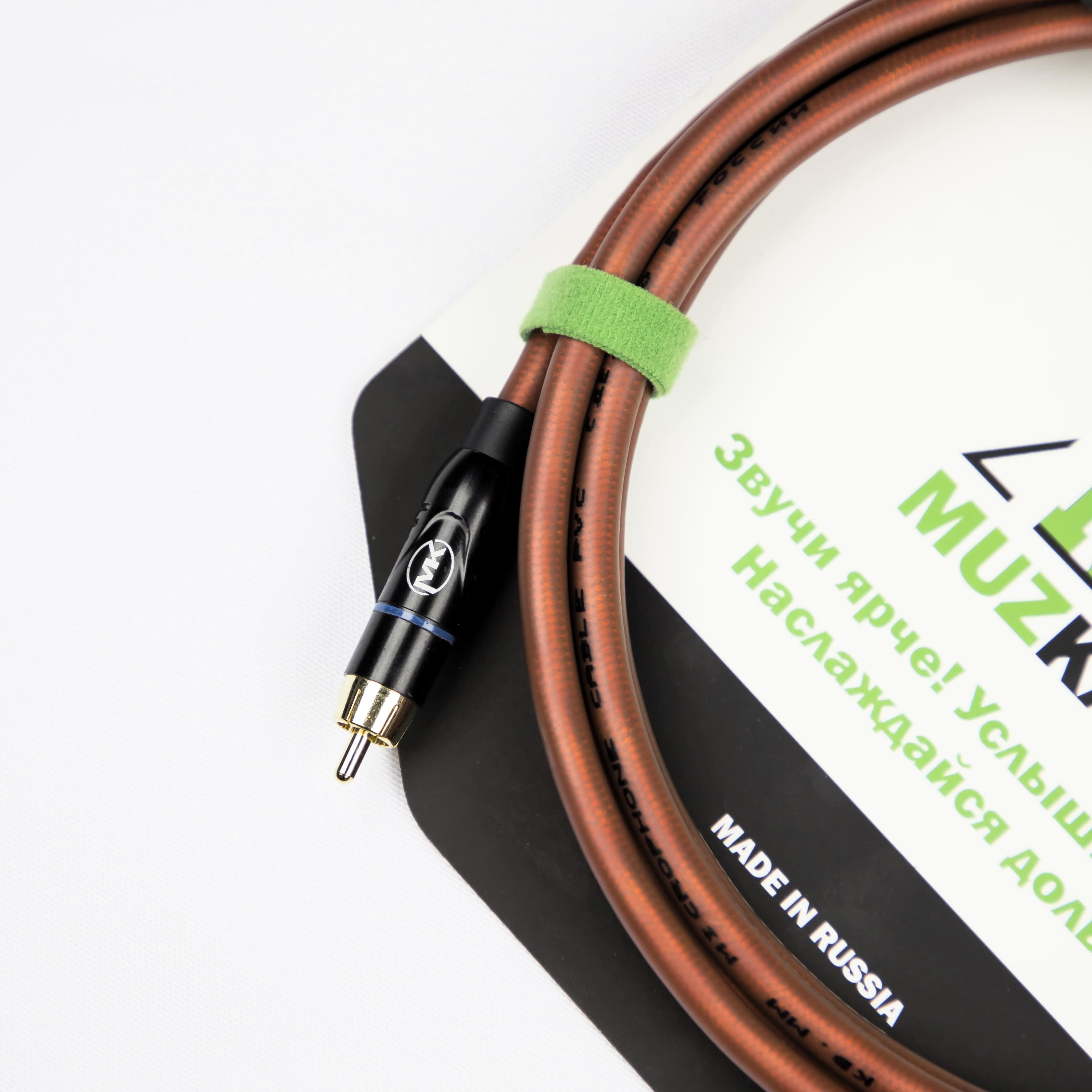 Аудио кабель MUZKABEL RCXMK5B, RCA - RCA (Синее кольцо) миниатюра 2