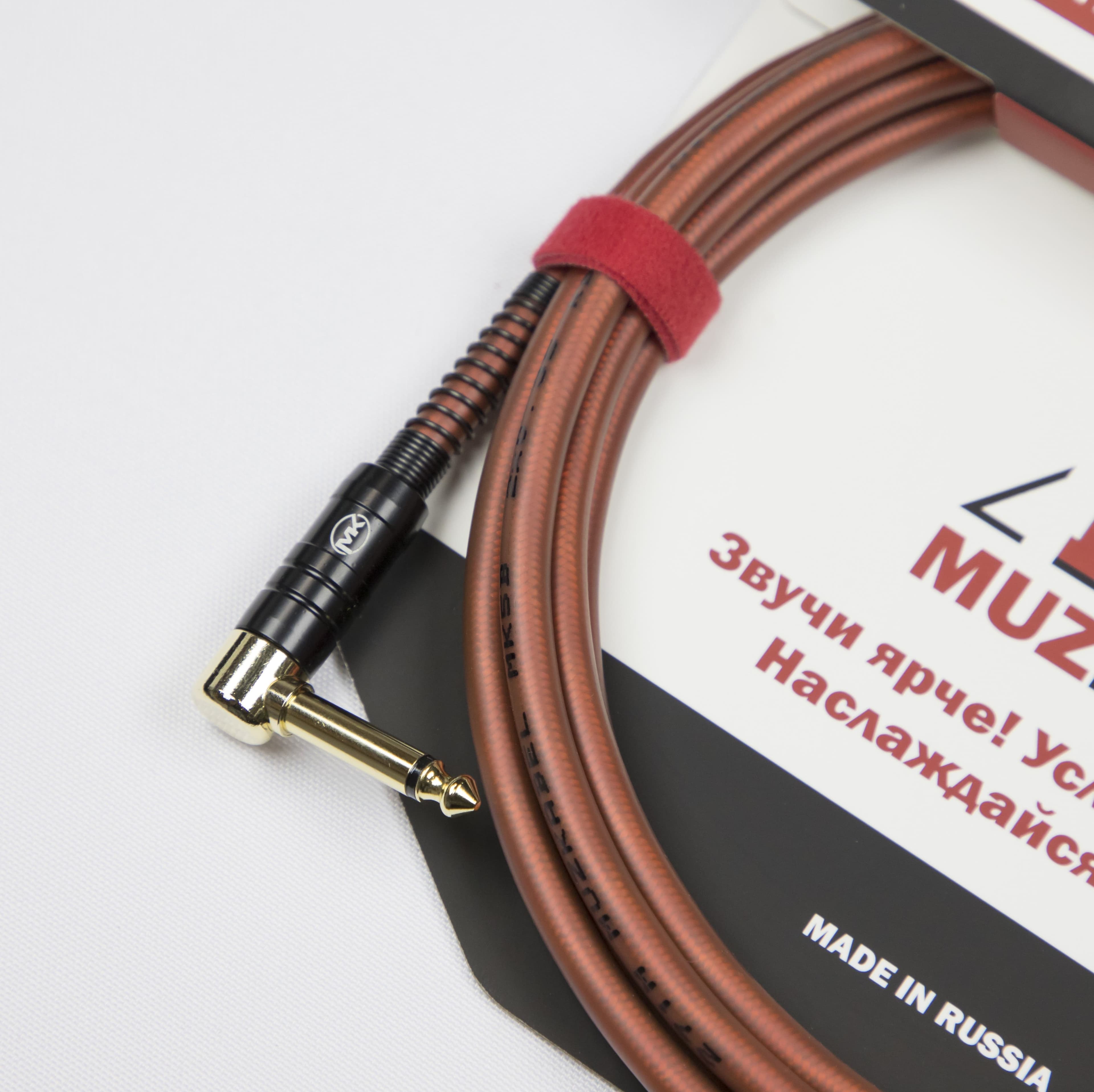 Гитарный кабель MUZKABEL JZMK5B(R), JACK - JACK (Угловой) миниатюра 2