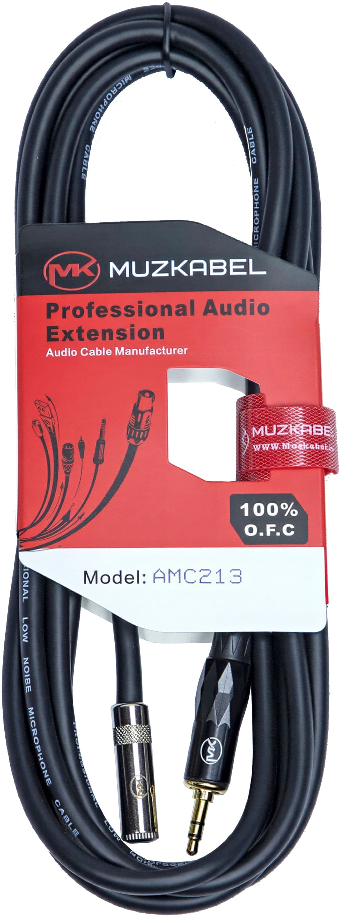 Аудио кабель-удлинитель MUZKABEL AMC213, Mini Jack 3.5 мм (мама) — Mini Jack 3.5 мм (папа) - вид 1
