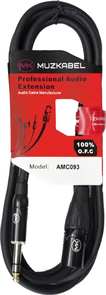 Аудио кабель MUZKABEL AMC09, XLR (папа) - JACK (стерео)
