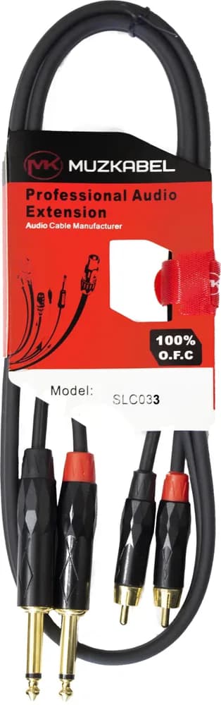 Аудио кабель MUZKABEL SLC03, 2JACK (моно) - 2RCA
