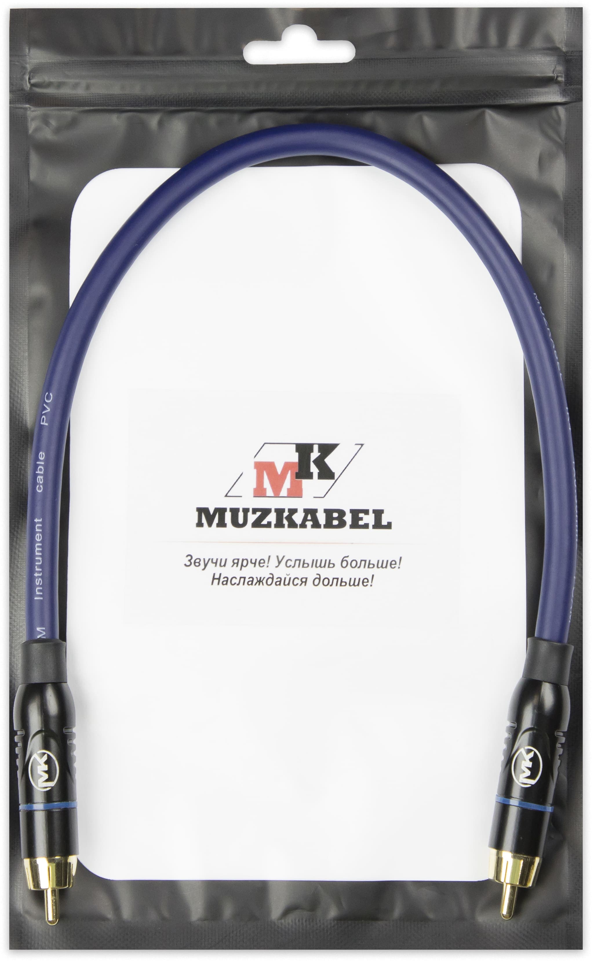 Патч-кабель MUZKABEL RSFIK4SP, RCA – RCA (Синее кольцо)