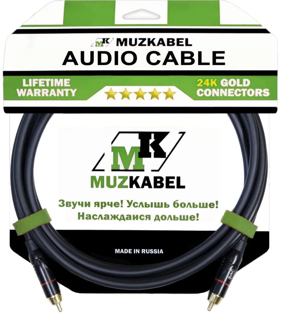 Аудио кабель MUZKABEL RSCMK3, RCA – RCA (Красное кольцо)