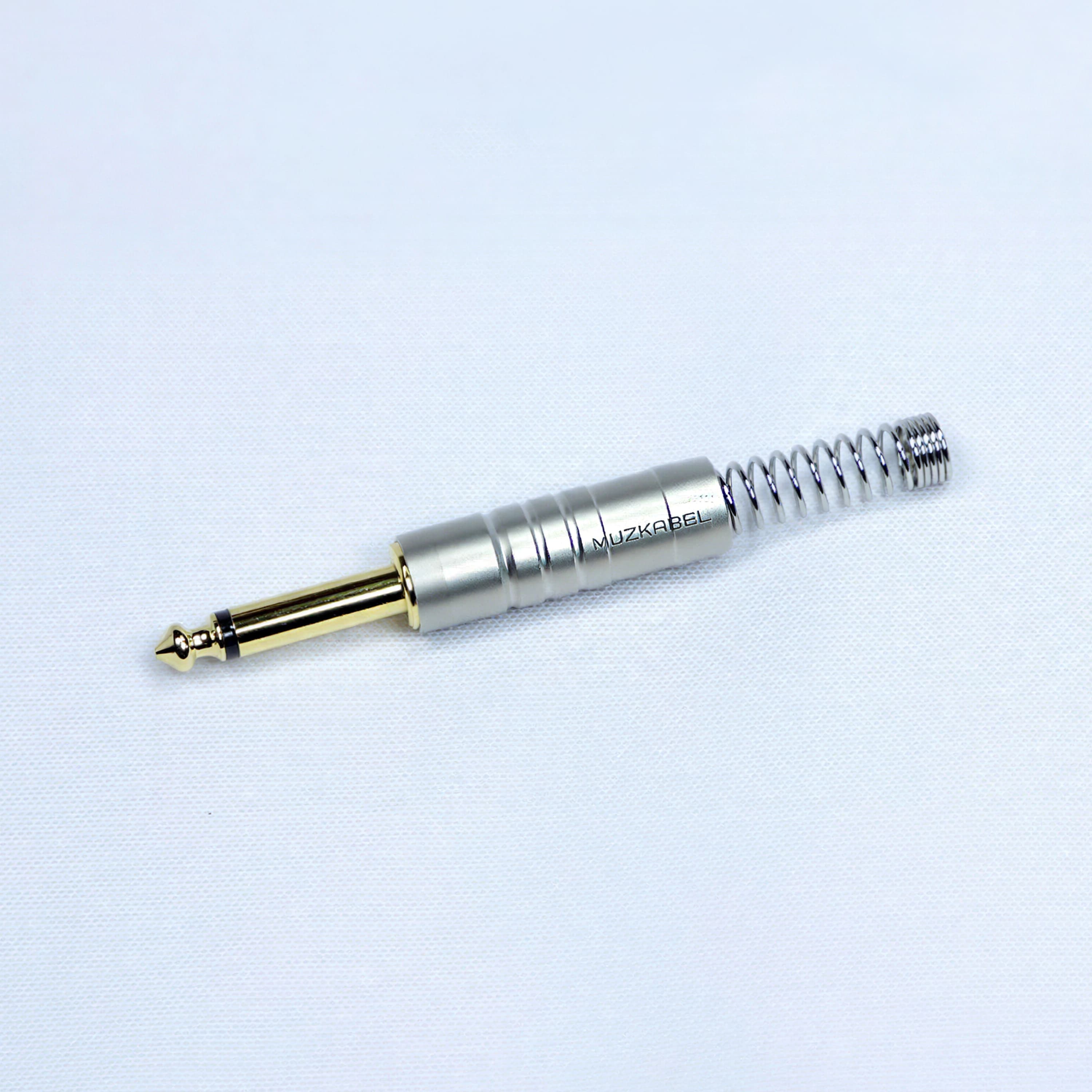 Разъём Jack 6,3 мм MUZKABEL MJ-G NK (моно) никелированный корпус миниатюра 2