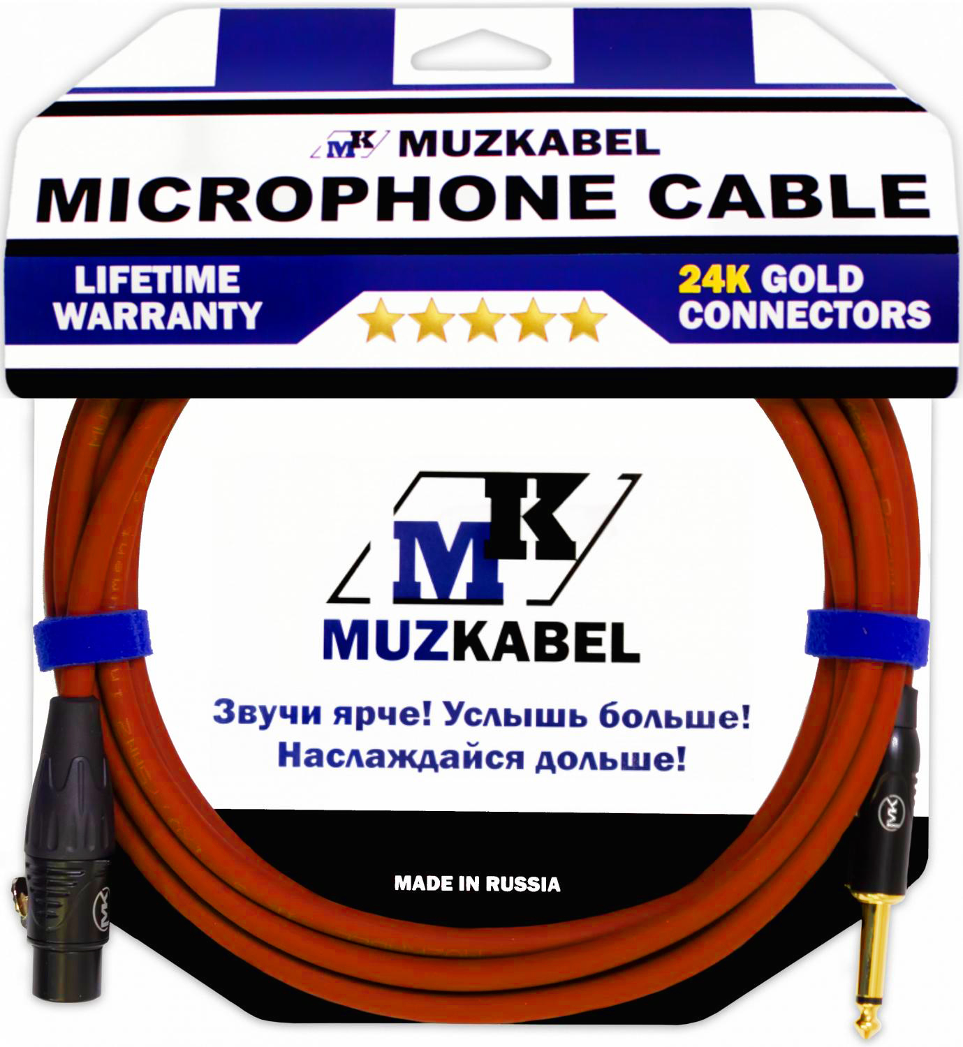 Микрофонный кабель MUZKABEL TXJIK3R, JACK (моно) - XLR (мама)