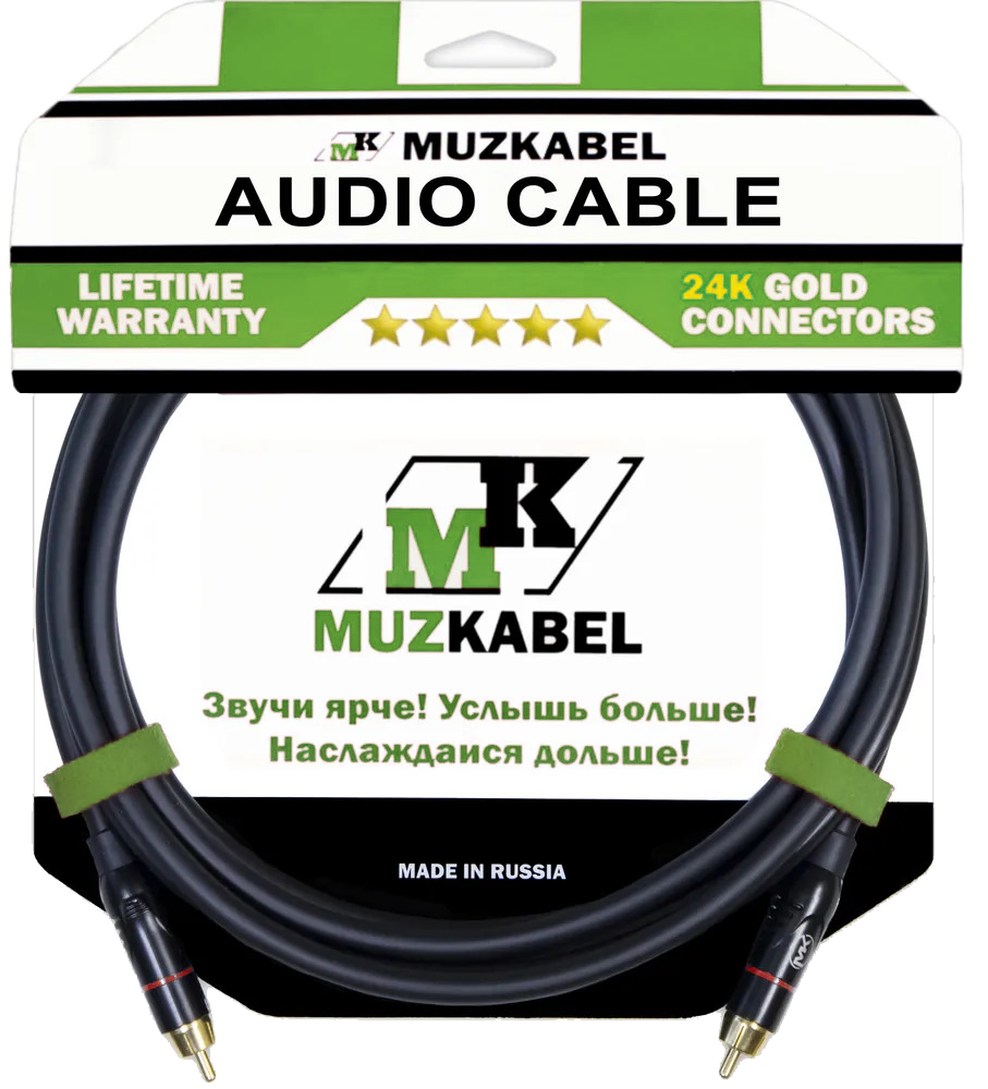 Аудио кабель MUZKABEL RSFIK4B, RCA – RCA (Красное кольцо)